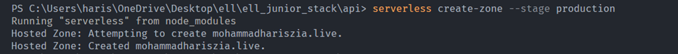 Image showing command output